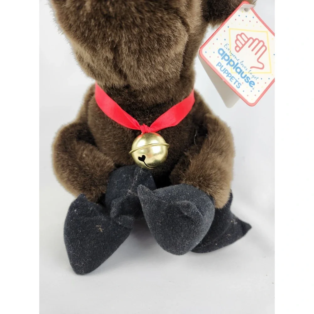 Ferdinand Bull Brown Cow Plush Hand Puppet Applause Tag‎ Stuffed Animal Vintage